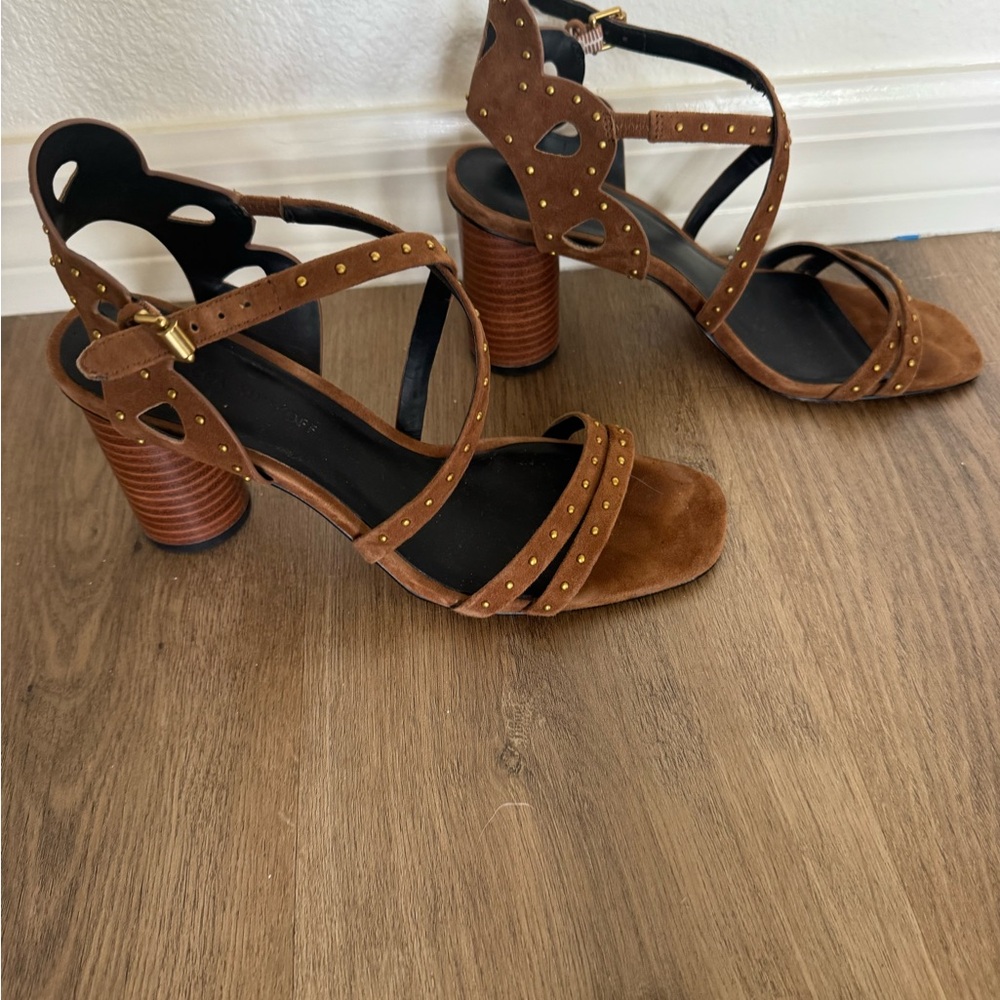 Rebekah Minkof
Brown Strappy Heeled Sandals